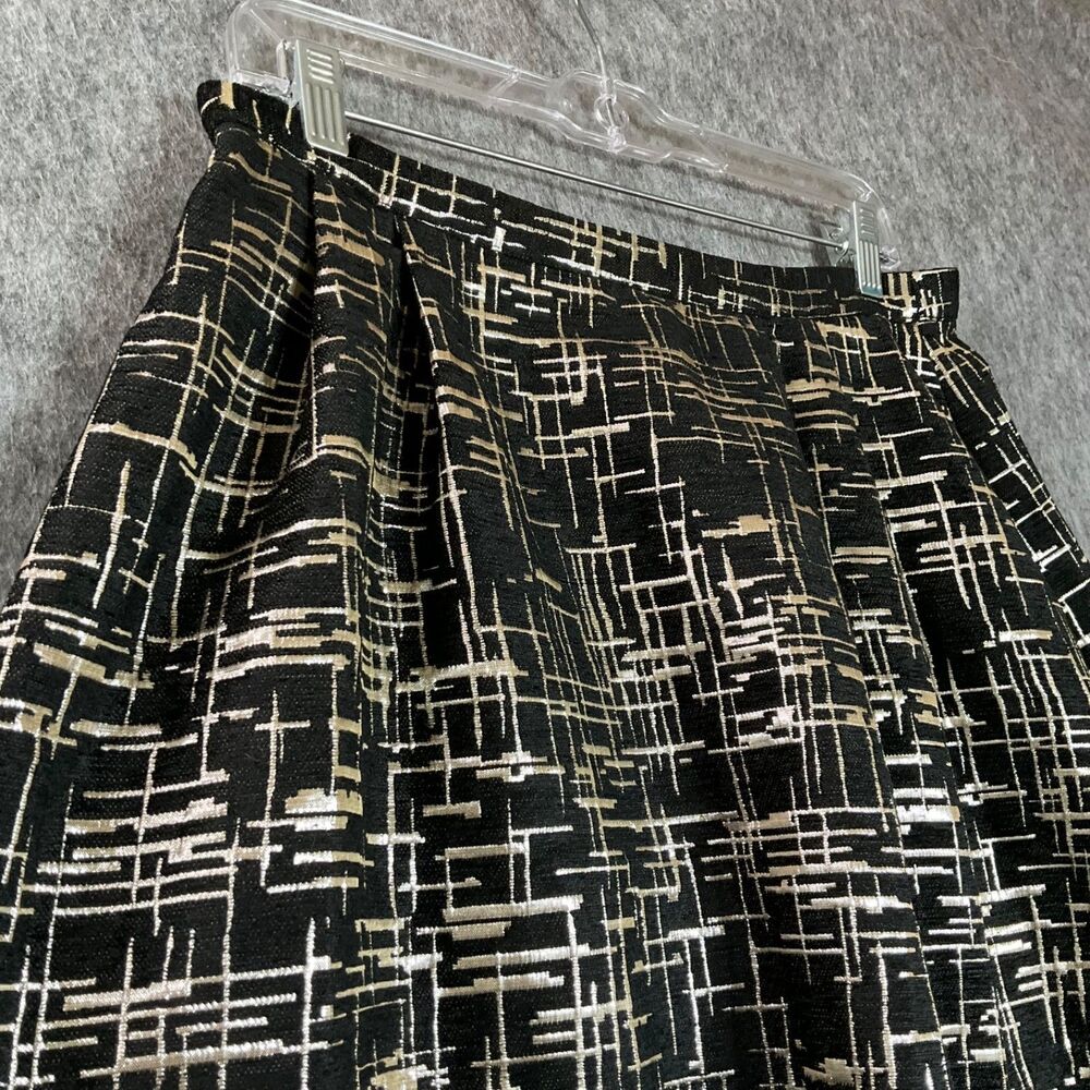 Alex Marie Skirt Womens 8 Black Shimmer Pleated Knee Length Lined Party NWT - Picture 4 of 10